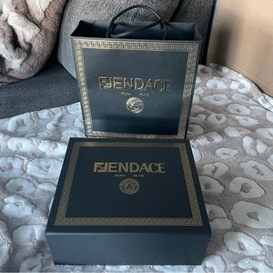 Fendace (Fendi vs Versace collab) paper gift bag and box